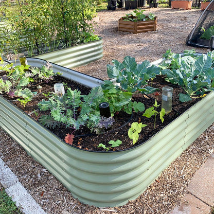 17" Tall L-Shaped Metal Raised Garden Beds