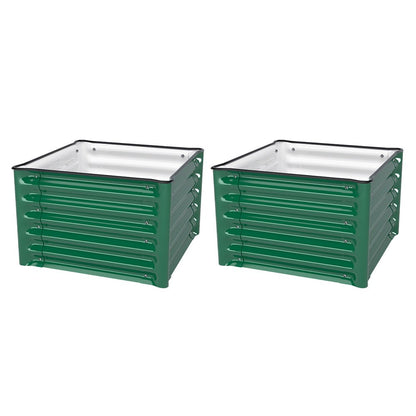 17" Tall Square Metal Raised Garden Beds - Twin Pack