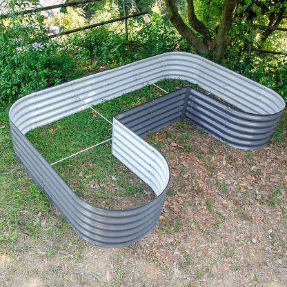 17" Tall U-Shaped Standard Size Metal Raised Garden Beds