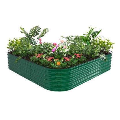 17" Tall L-Shaped Metal Raised Garden Beds
